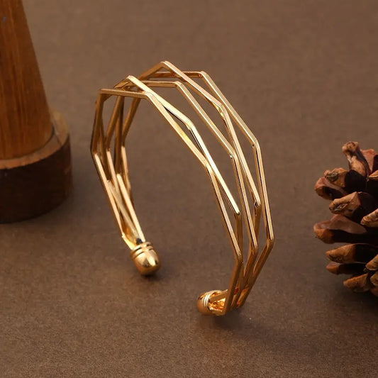 Polygon-shaped Golden Bangle